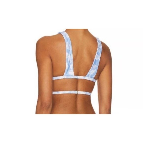 L Space Avery Bikini Top XL Womens Floral Blue Print Swimwear - Picture 3 of 8